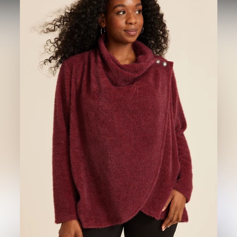 Maurices Burgundy Knit Sweater XL